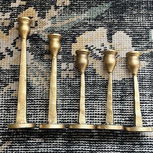 Brass rod iron candle holders (set of 5)